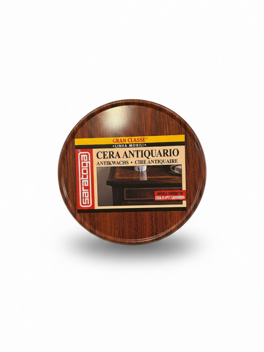 CERA ANTIQUARIATO SOLIDA SARATOGA LINEA GRAN CLASSE - CERA SOLIDA A BASE DI CERA D'API E CARNAUBA, NUTRE, PROTEGGE E LUCIDA MOBILI ANTICHI E MANUFATTI IN LEGNO