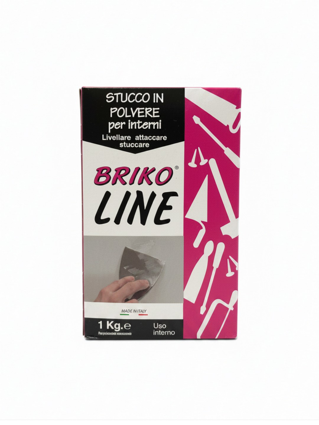 STUCCO IN POLVERE BRIKO LINE 1KG - IDEALE PER LIVELLARE, ATTACCARE, STUCCARE FORI E CREPE SU PARETI DI INTONACO O CARTONGESSO E PER APPLICAZIONI DI ROSONI E CORNICI IN GESSO - USO ESCLUSIVAMENTE INTERNO