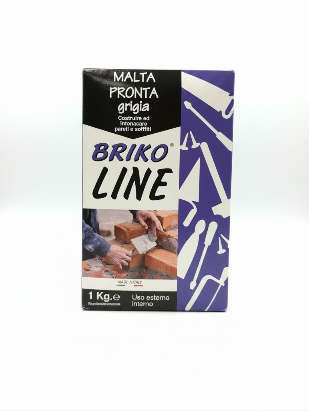 MALTA PRONTA GRIGIA BRIKO LINE 1KG - ADATTA PER LATERIZI, BLOCCHI DI CEMENTO E PIETRA - COSTRUZIONE E INTONACATURA DI PARETI E SOFFITTI SIA PER INTERNI CHE PER ESTERNI