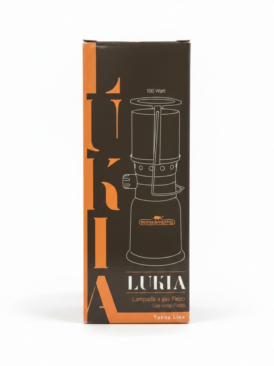LAMPADA DA CAMPEGGIO A GAS EUROCAMPING LUKIA DA 100 Watt CON ACCENSIONE PIEZOELETTRICA