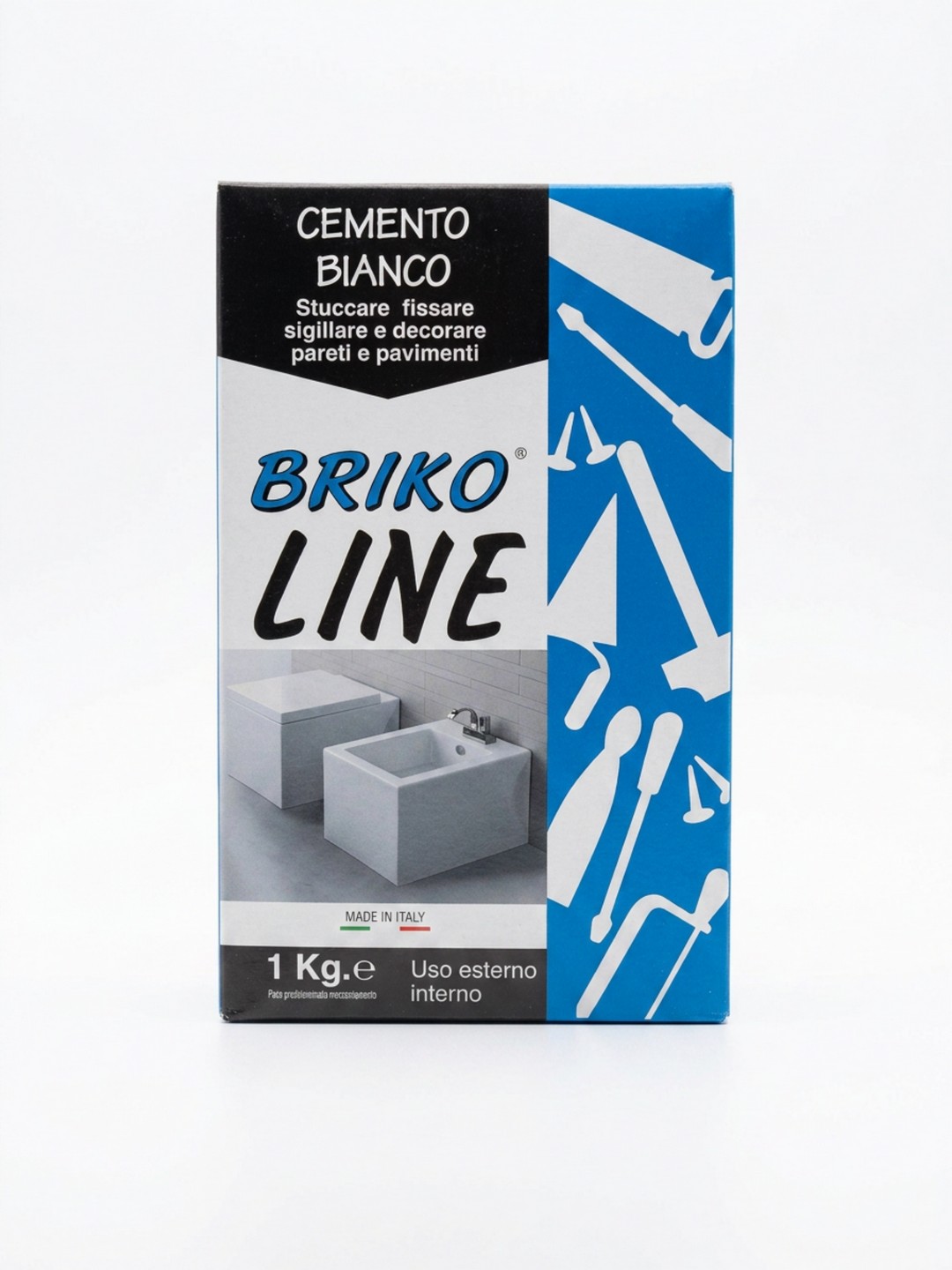 CEMENTO RAPIDO BRIKO LINE IN POLVERE 1KG - IDEALE PER FISSAGGI E RIPARAZIONI VELOCI IN MURATURE - APPLICAZIONE INTERNA ED ESTERNA CON TEMPERATURE DA +5°C E +30°C