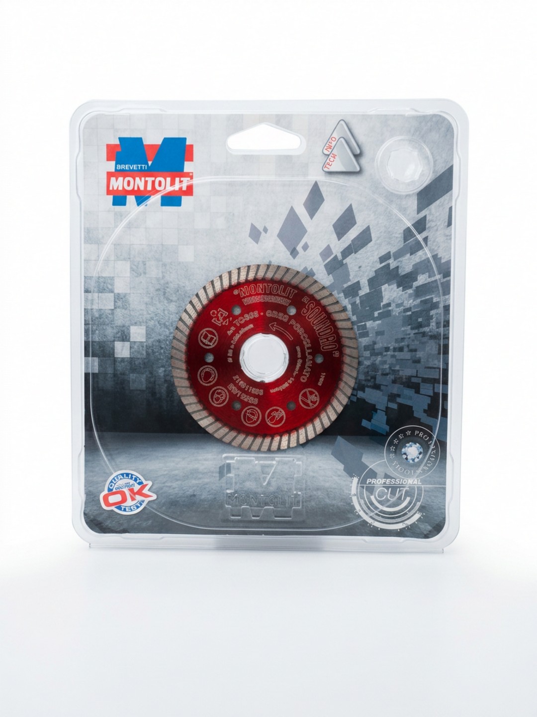 DISCO DIAMANTATO MONTOLIT TURBO TCS85 - DIAMETRO 85 mm CON FORO DA 22,2 mm - SPESSORE ANIMA DI CIRCA 1/1,4 mm - PER GRES PORCELLANATO, CERAMICA DURA E MARMO