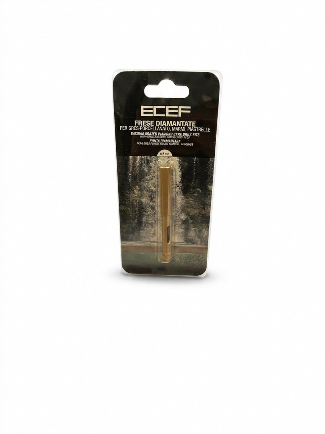 FRESA DIAMANTATA ECEF VACUUM BRAZED DIAMOND CORE DRILL BITS - FORATURA AD ACQUA PER GRES PORCELLANATO, MARMO E PIASTRELLE - DIAMETRO 8mm - ATTACCO M14