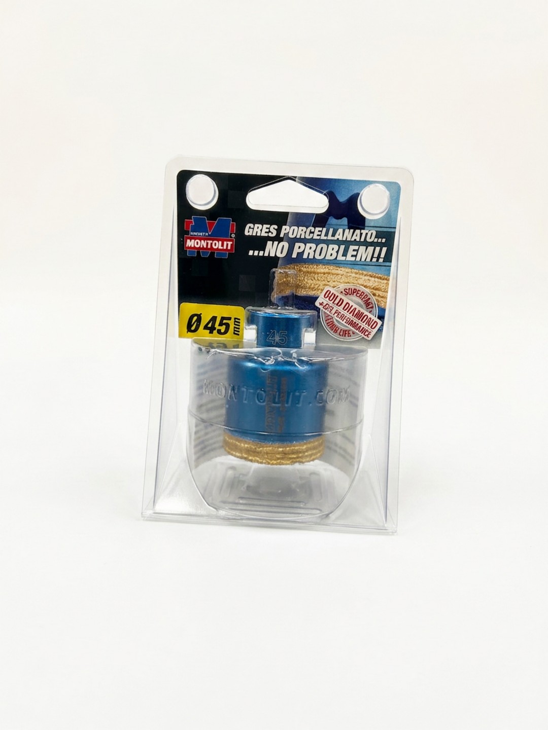 FRESA DIAMANTATA BREVETTI MONTOLIT MONDRILLO GOLD – FORATURA A SECCO E AD ACQUA GRES PORCELLANATO, GRANITO E MARMO – DIAMETRO 45mm – ATTACCO M14