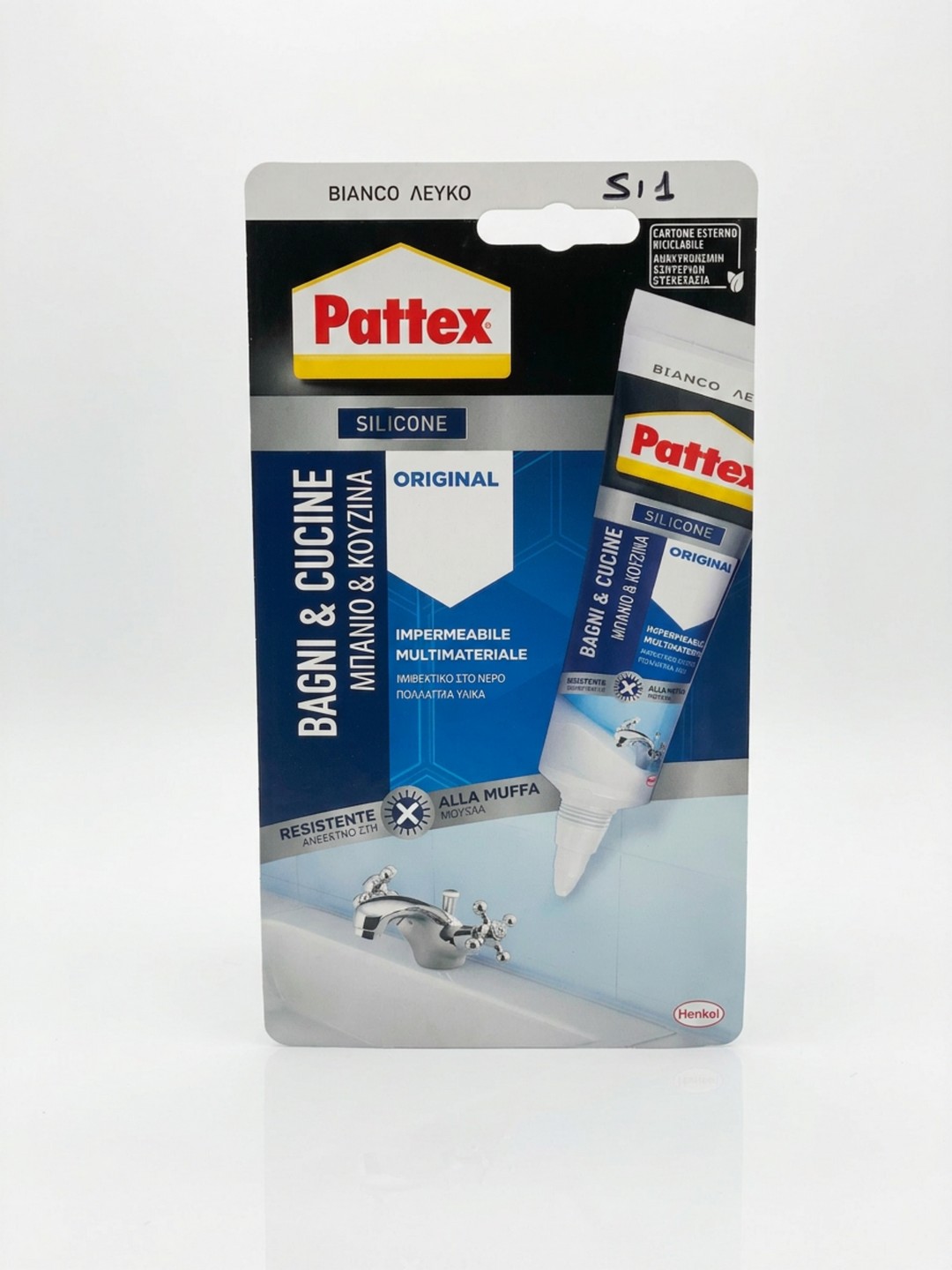 SIGILLANTE SILICONICO PATTEX BAGNI E CUCINE - BIANCO 50ml - IDEALE PER SIGILLARE SANITARI, VASCHE, DOCCE, LAVABI E PIANI CUCINA - RESISTENTE ALL'ACQUA, ALLE MUFFE E AI COMUNI DETERGENTI