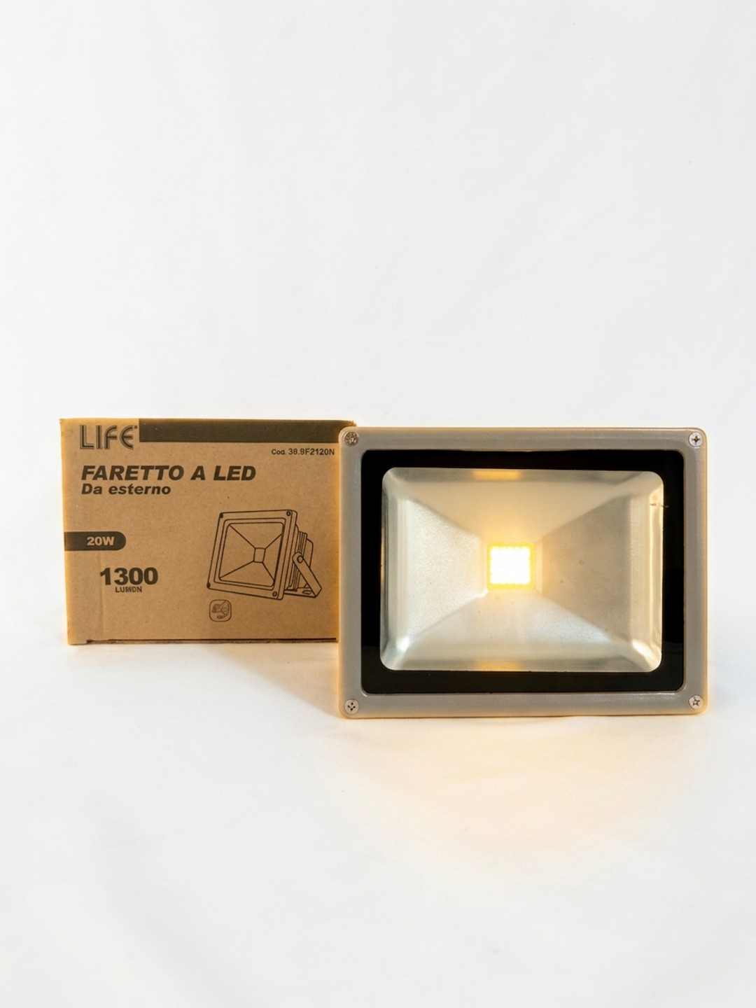 FARETTO LED DA ESTERNO LIFE - LUCE BIANCA NATURALE - 20W - 1300 LUMEN - 85–264 V - 50/60 Hz - 100 mA - ANGOLO DIFFUSIONE 120 GRADI
